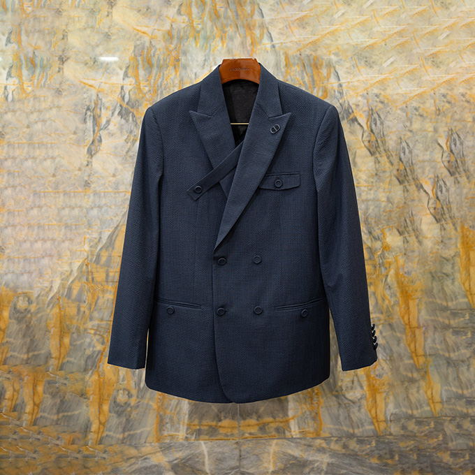 dior double breasted wool seersucker suit blazer